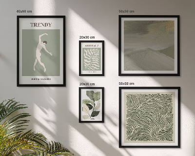 Set de 5 cuadros para salón Plantas abstractas con estilo