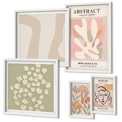 Pared galería de arte Elegantes flores abstractas para interiores