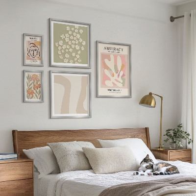 Pared galería de arte Elegantes flores abstractas para interiores