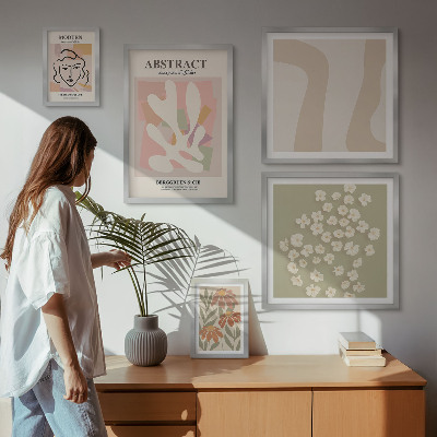 Pared galería de arte Elegantes flores abstractas para interiores
