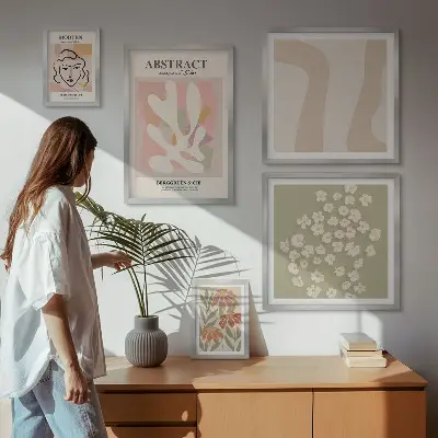 Cuadro para galería de arte flores abstractas elegantes para interiores