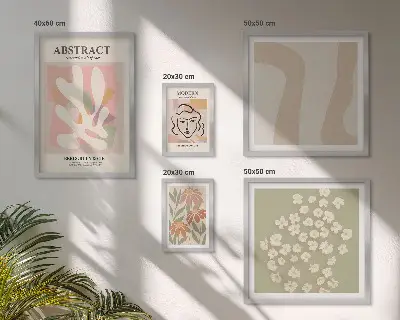 Cuadro para galería de arte flores abstractas elegantes para interiores