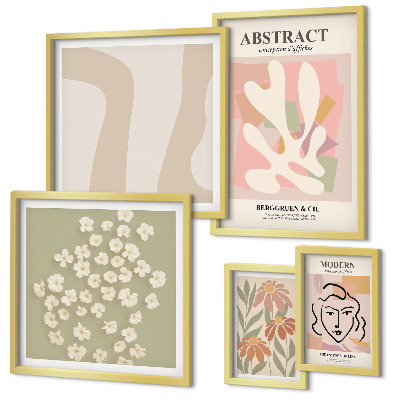 Pared galería de arte Elegantes flores abstractas para interiores