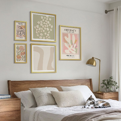 Pared galería de arte Elegantes flores abstractas para interiores