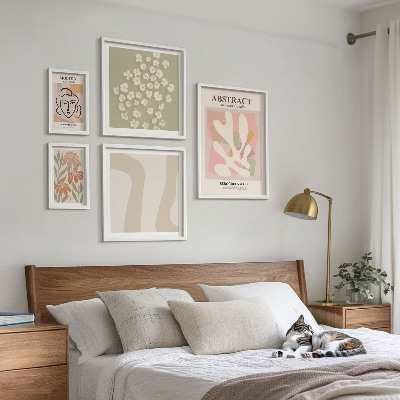 Pared galería de arte Elegantes flores abstractas para interiores