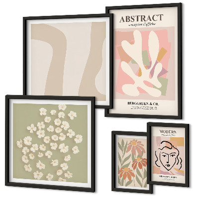 Pared galería de arte Elegantes flores abstractas para interiores