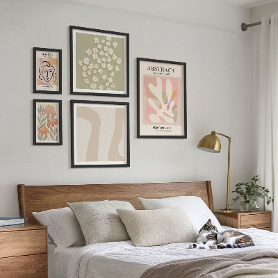 Pared galería de arte Elegantes flores abstractas para interiores