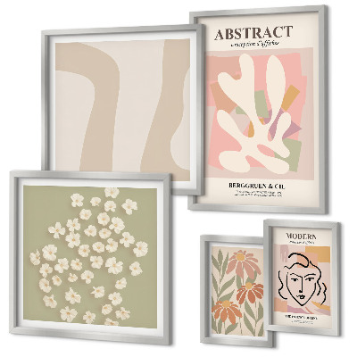 Pared galería de arte Elegantes flores abstractas para interiores