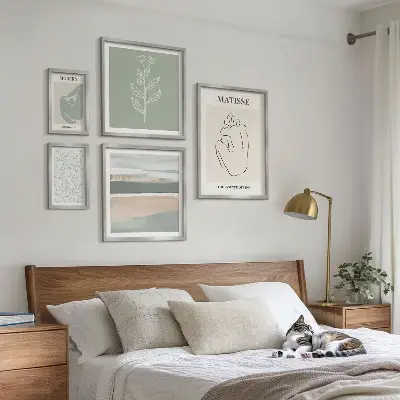 Conjunto de cuadros decorativos con diseños de gráficos de plantas