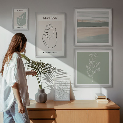 Conjunto de cuadros decorativos Gráficos de plantas con estilo