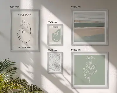 Conjunto de cuadros decorativos con diseños de gráficos de plantas