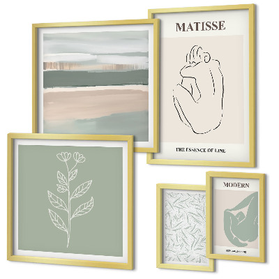 Conjunto de cuadros decorativos Gráficos de plantas con estilo