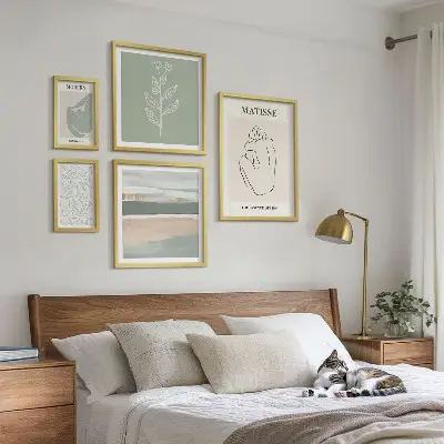 Conjunto de cuadros decorativos con diseños de gráficos de plantas