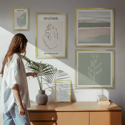 Conjunto de cuadros decorativos con diseños de gráficos de plantas