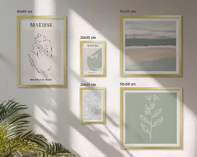 Conjunto de cuadros decorativos con diseños de gráficos de plantas