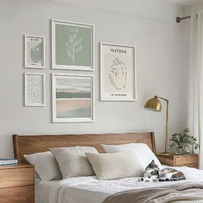 Conjunto de cuadros decorativos con diseños de gráficos de plantas