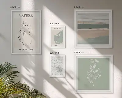 Conjunto de cuadros decorativos con diseños de gráficos de plantas