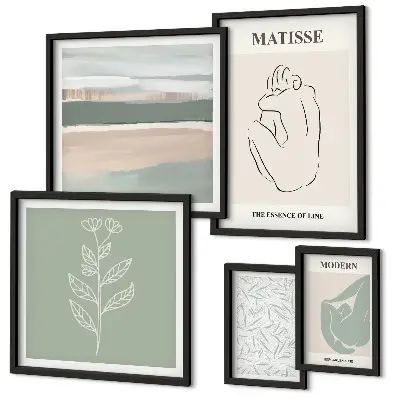 Conjunto de cuadros decorativos con diseños de gráficos de plantas