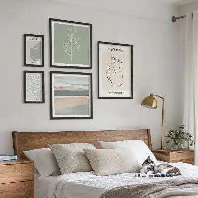 Conjunto de cuadros decorativos con diseños de gráficos de plantas
