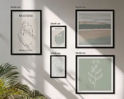 Conjunto de cuadros decorativos con diseños de gráficos de plantas