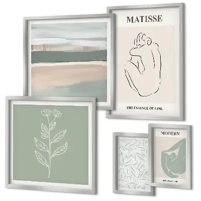 Conjunto de cuadros decorativos con diseños de gráficos de plantas