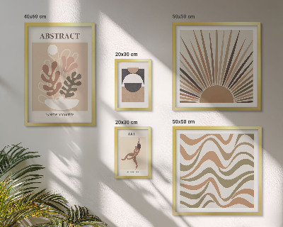 Set de 5 cuadros para salón Abstracciones vegetales con estilo