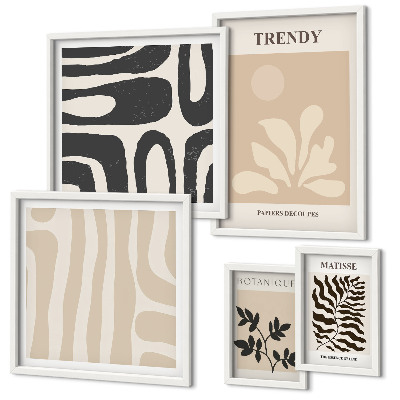 Set de 5 cuadros para salón Elegantes motivos decorativos de plantas