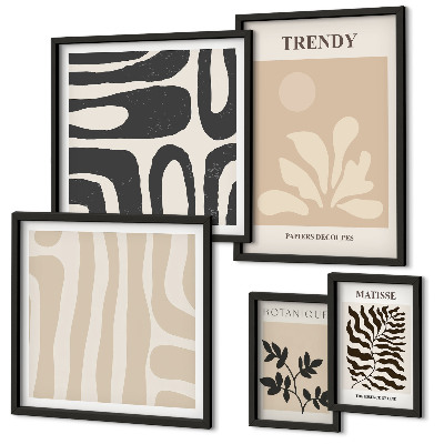Set de 5 cuadros para salón Elegantes motivos decorativos de plantas