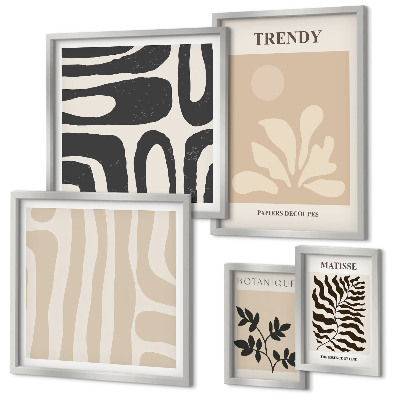 Set de 5 cuadros para salón Elegantes motivos decorativos de plantas