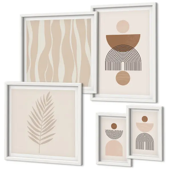 Conjunto de cuadros decorativos con formas abstractas de la naturaleza