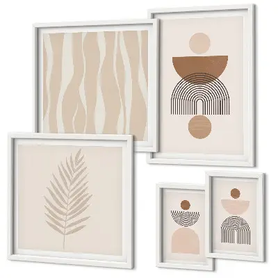 Conjunto de cuadros decorativos con formas abstractas de la naturaleza