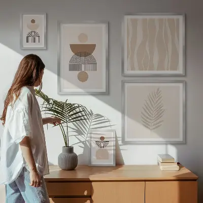 Conjunto de cuadros decorativos con formas abstractas de la naturaleza