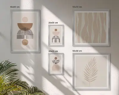 Conjunto de cuadros decorativos con formas abstractas de la naturaleza