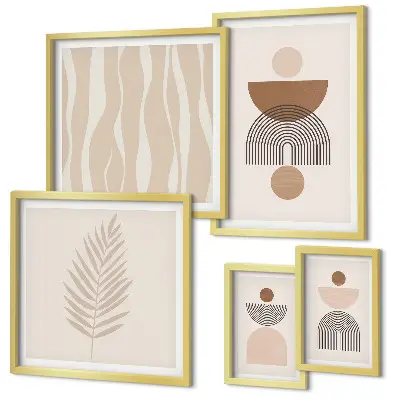 Conjunto de cuadros decorativos con formas abstractas de la naturaleza