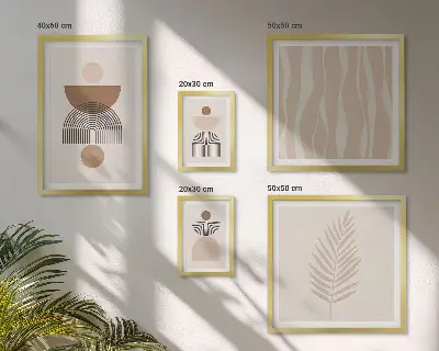 Conjunto de cuadros decorativos con formas abstractas de la naturaleza