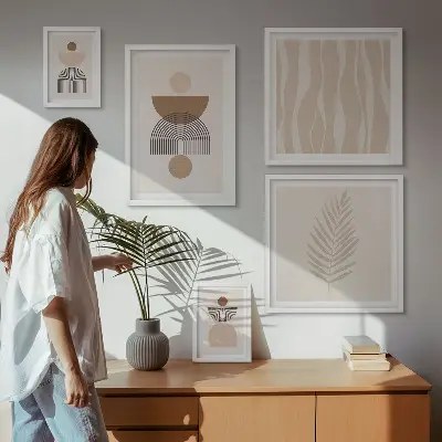 Conjunto de cuadros decorativos con formas abstractas de la naturaleza