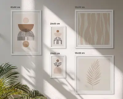 Conjunto de cuadros decorativos con formas abstractas de la naturaleza