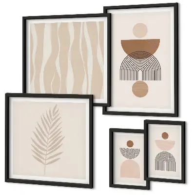 Conjunto de cuadros decorativos con formas abstractas de la naturaleza