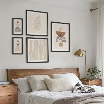 Conjunto de cuadros decorativos con formas abstractas de la naturaleza