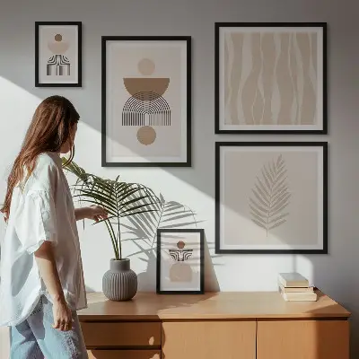 Conjunto de cuadros decorativos con formas abstractas de la naturaleza