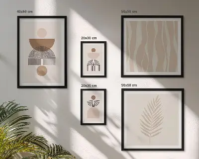 Conjunto de cuadros decorativos con formas abstractas de la naturaleza