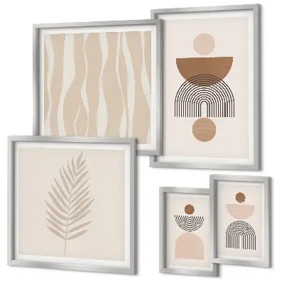 Conjunto de cuadros decorativos con formas abstractas de la naturaleza