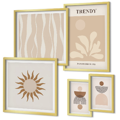 Set de 5 cuadros para salón Decoraciones abstractas con estilo