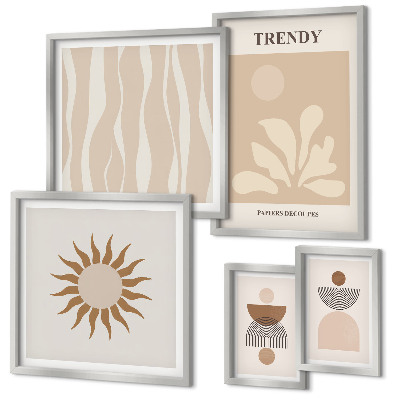 Set de 5 cuadros para salón Decoraciones abstractas con estilo