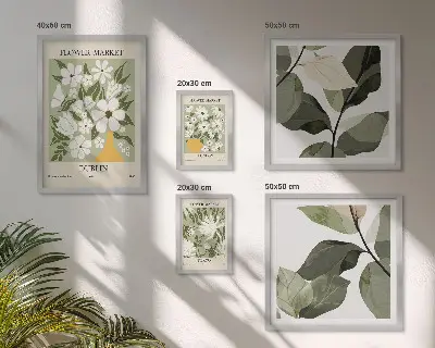Pared galería de arte con motivos florales de Londres, Dublín y Tokio