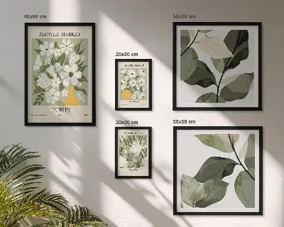 Pared galería de arte con motivos florales de Londres, Dublín y Tokio