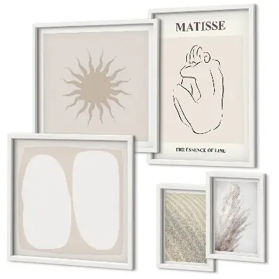 Conjunto de cuadros decorativos con formas minimalistas de estilo bohemio