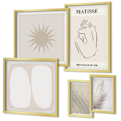 Conjunto de cuadros decorativos Formas minimalistas de estilo bohemio