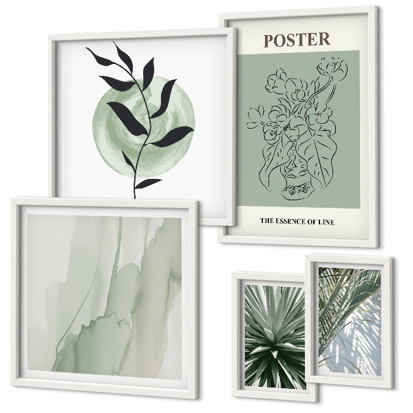 Set de 5 cuadros para salón Inspiraciones vegetales de la naturaleza