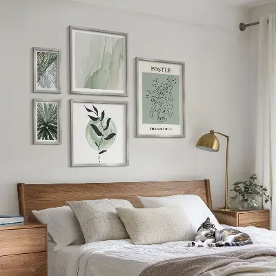 Set de 5 cuadros para salón con diseño de inspiraciones vegetales de la naturaleza